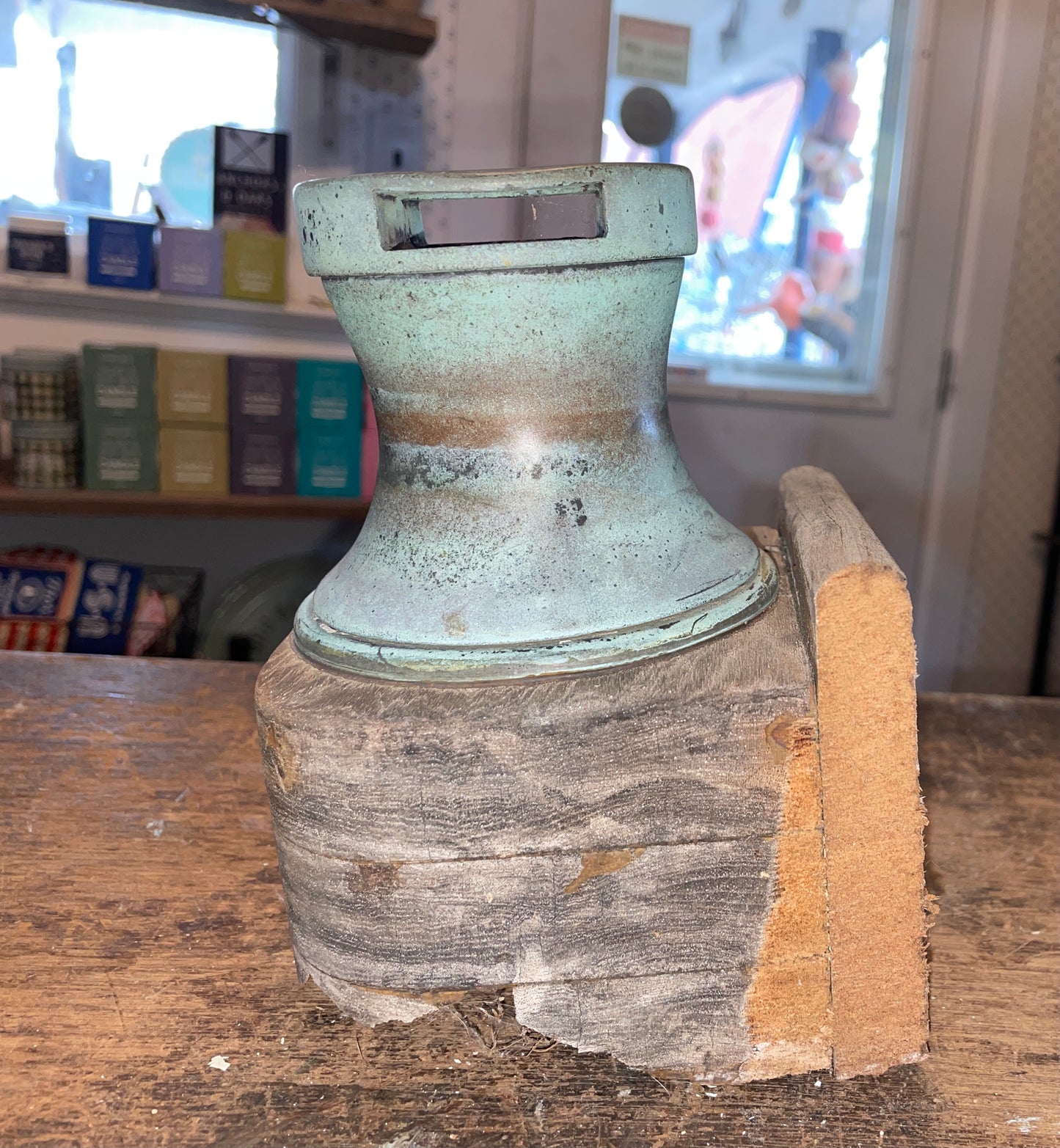 Vintage Bronze 2 Speed Winch With Mounting Base