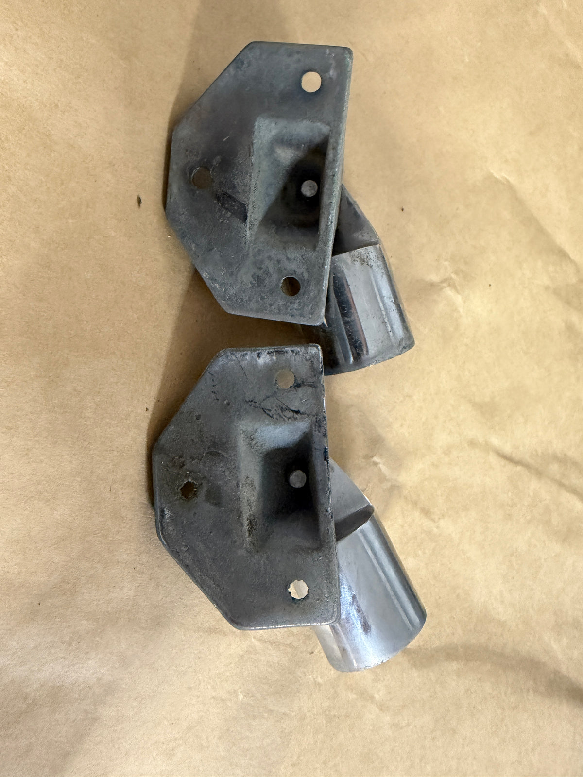 PAIR 1" Stainless External Eye Ends WITH Bronze Mounting Bases