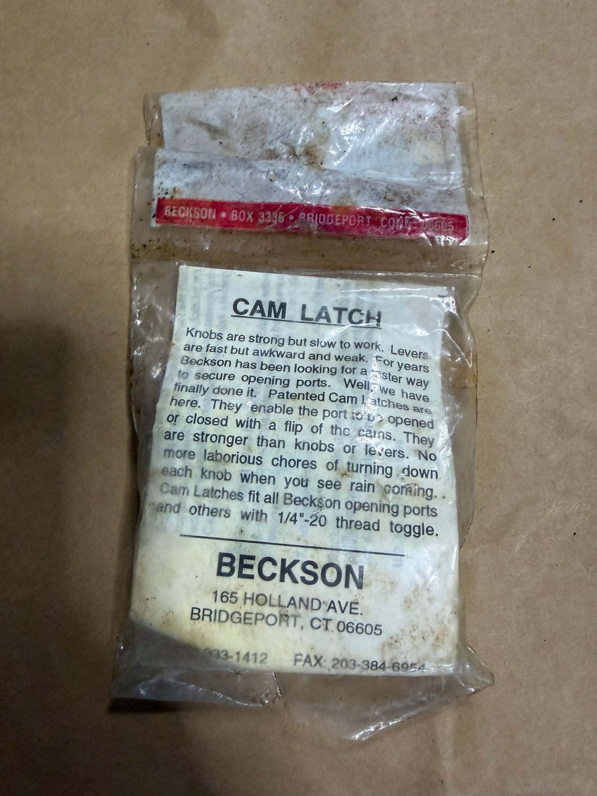 Beckson Replacement Cam Latch - MODEL 124329/1