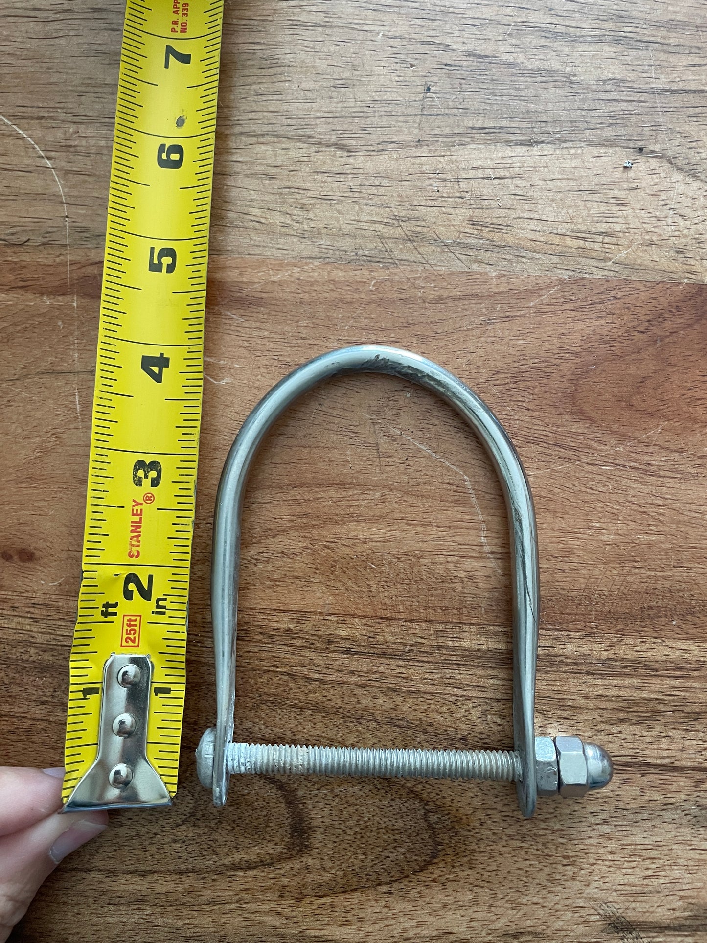 Small 4” SS Boom Bail - NEEDS NEW BOLT