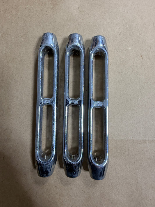 Lot of 3 Chromed 7/16" Open Body Turnbuckle - 6 1/4" Length
