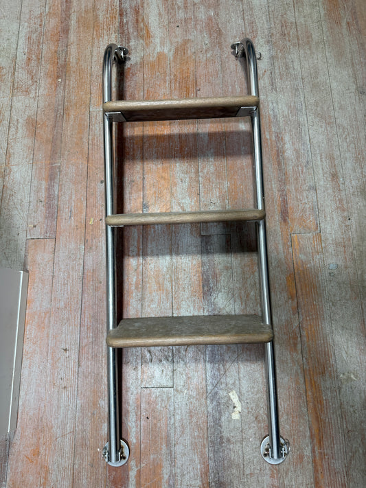 45" Height - 3 Step Teak Boarding Ladder - J29