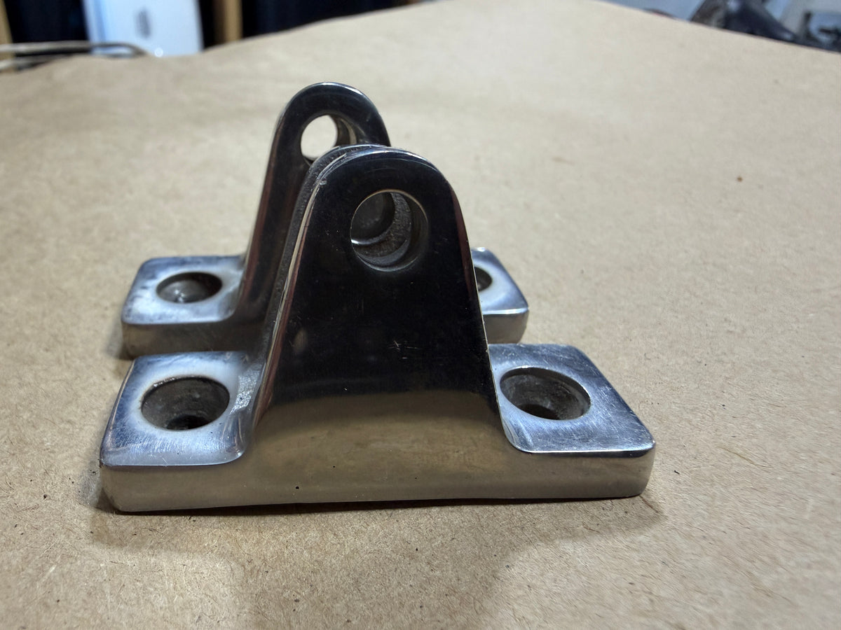 PAIR Angled Bimini Deck Hinges - 1/4" Pin Diameter x 1/4" Inside Width