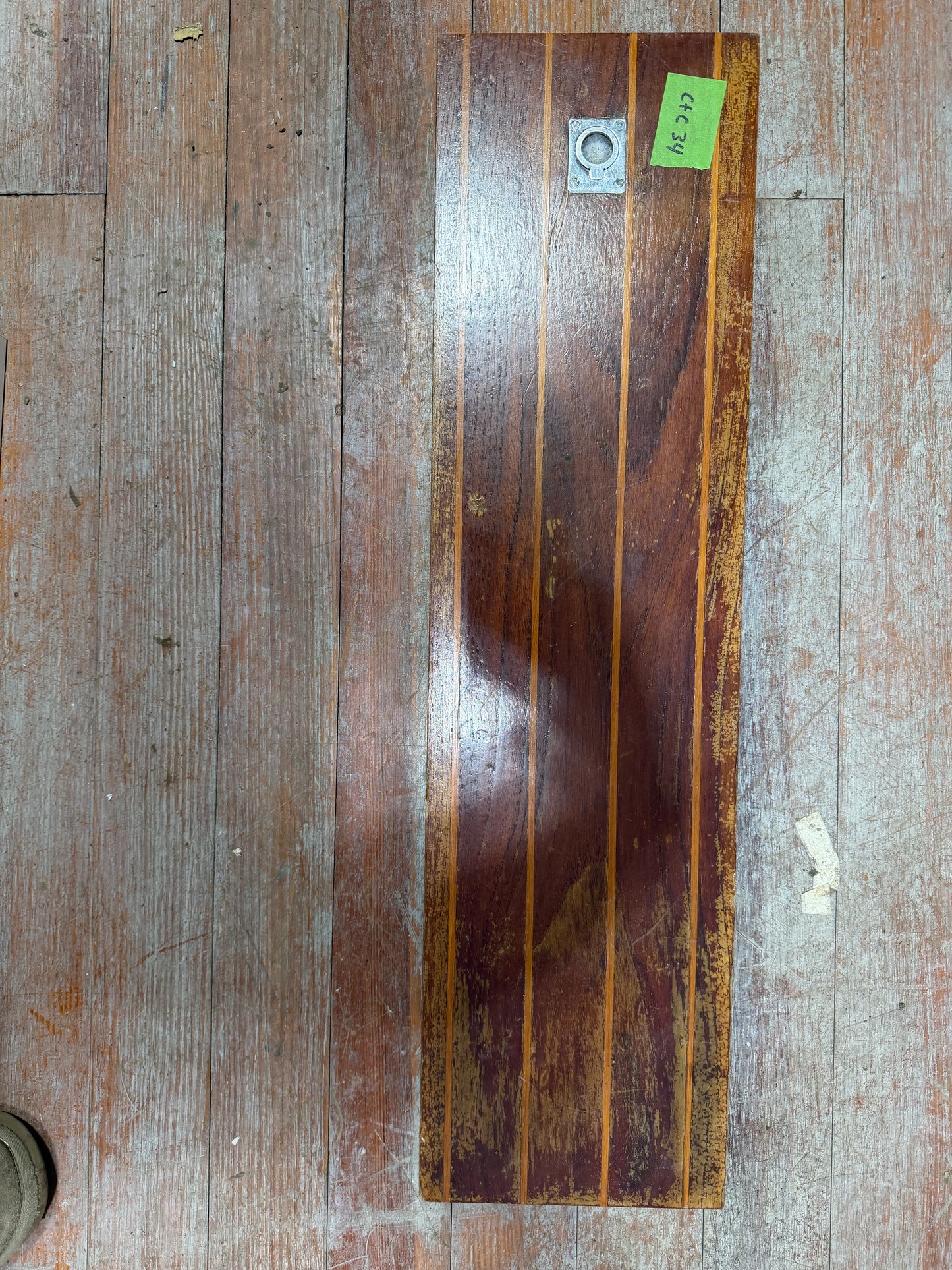 29" Long x 7 3/4" Wide x 3/4" Thickness Teak & Holly Floor Hatch - C&C 34 -- #312