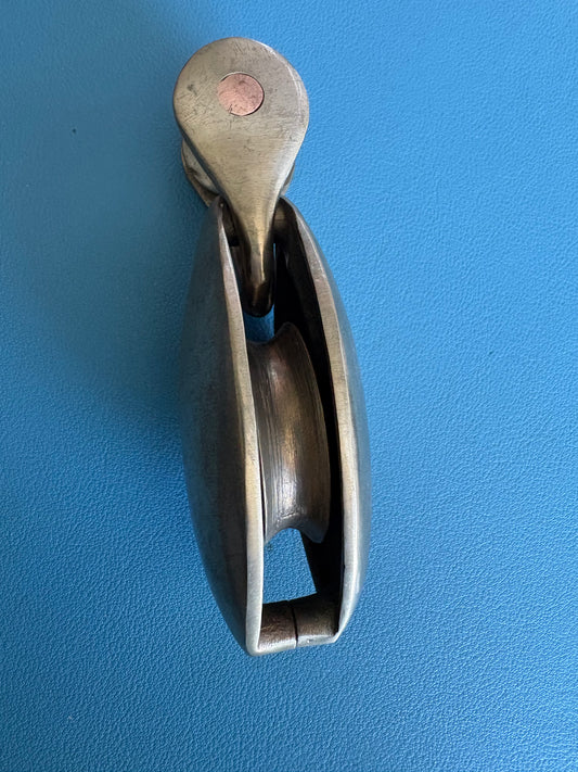 Bronze Single Block 3/8" line with Traveler Fitting - Herreshoff