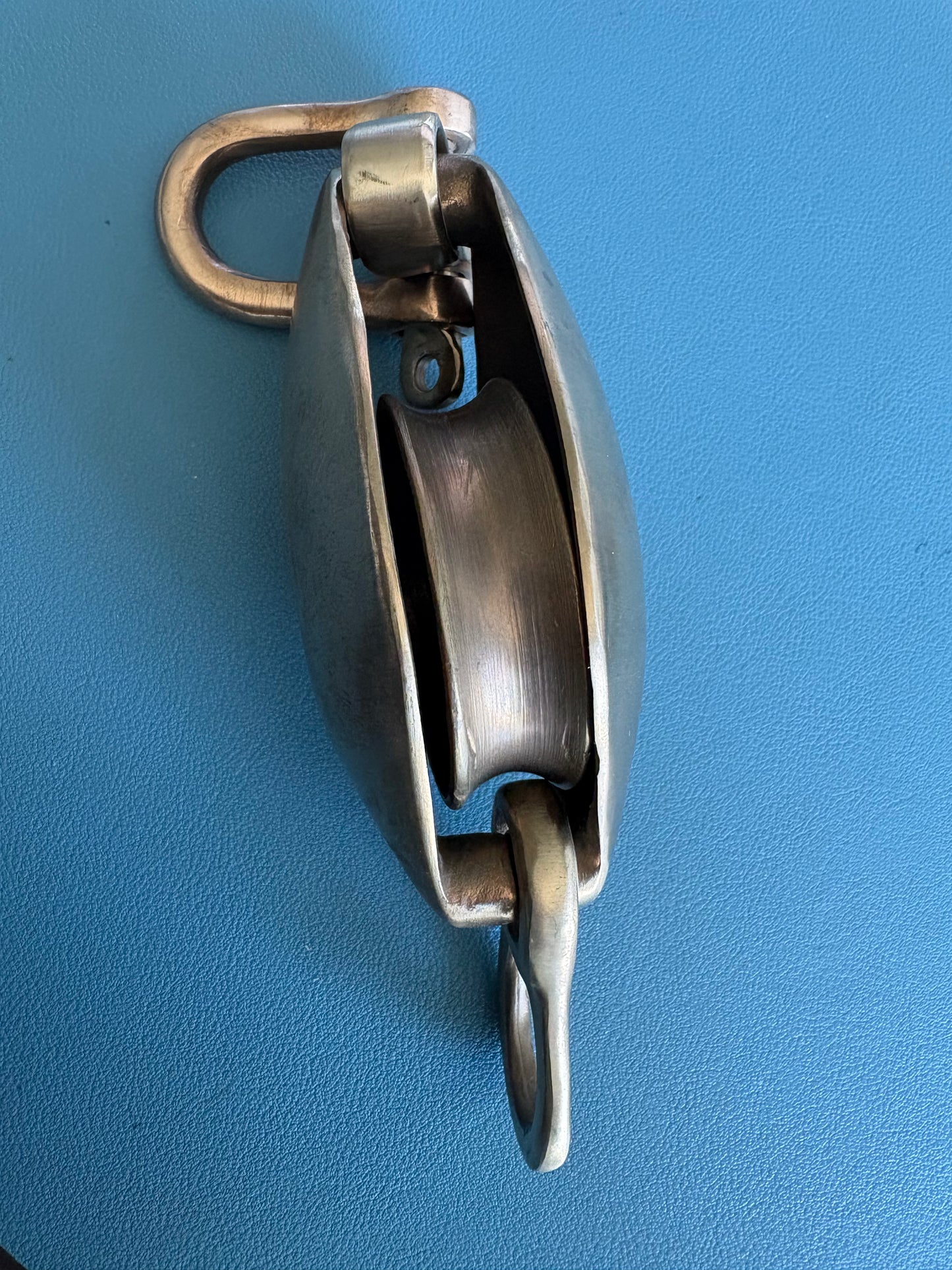 Bronze Single Block 1/2" line with D Shackle and Beckett - Herreshoff