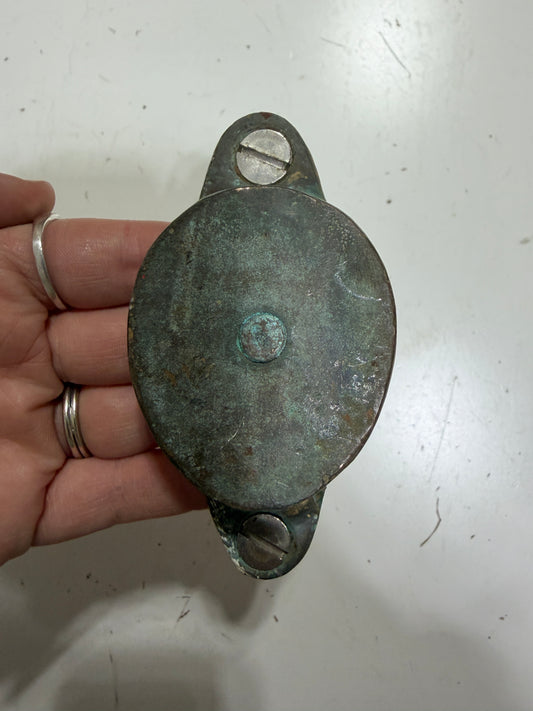 Vintage Bronze Cheek Block - 1 3/4" Sheave - 3/8" Line Diameter - CATALINA 30