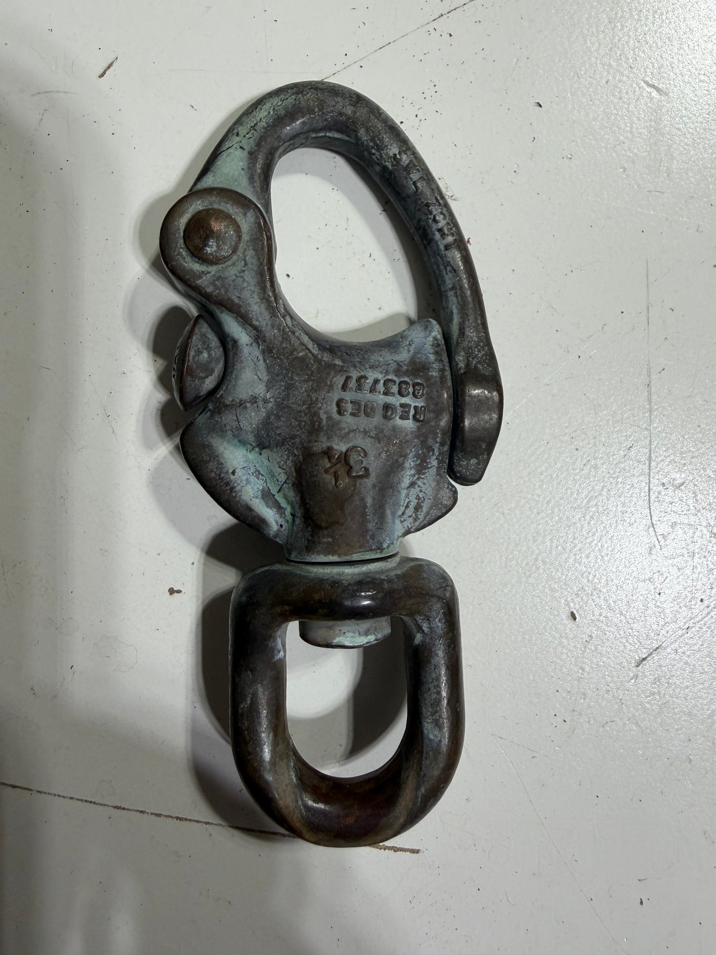 3 1/4" Bronze Swivel Bail Shackle - 1/2” Eye