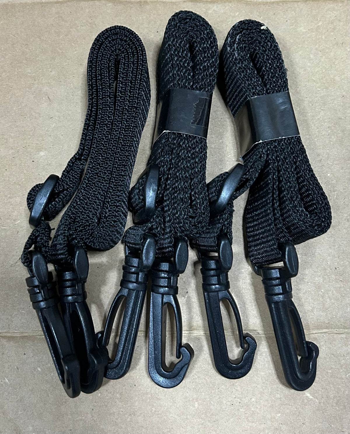 Lot of 3 Black Bimini Straps - 27"
