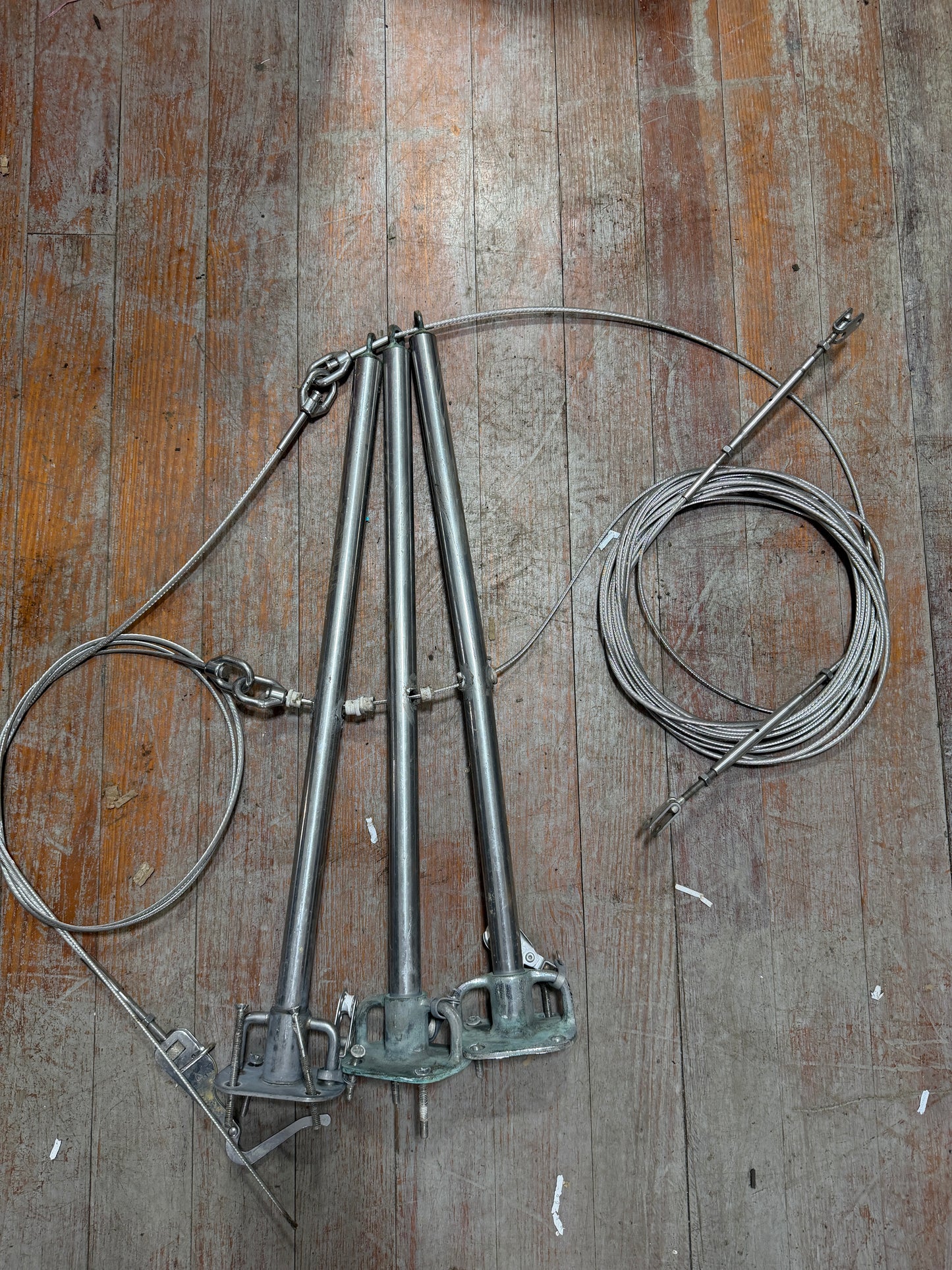 Set OF 3 - 25.5" Tall Stanchions With Lifeline - OFF C&C 34