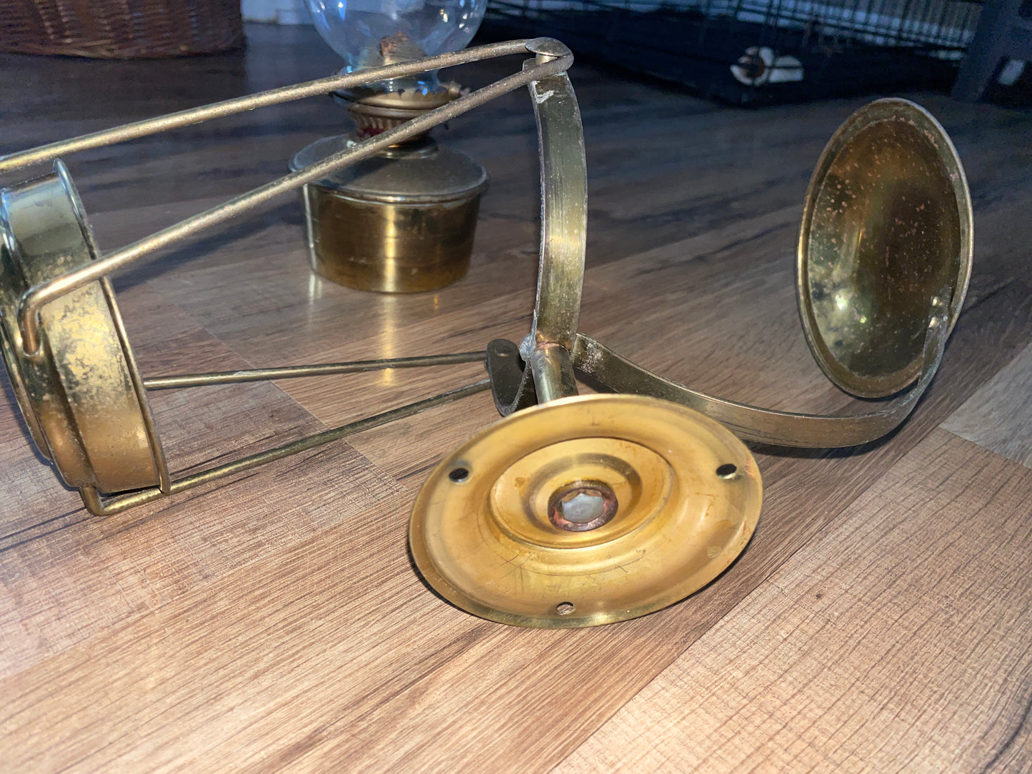 Beautiful Fastnet Nauticalia Oil Lamp With Gimball & Connected Deflector