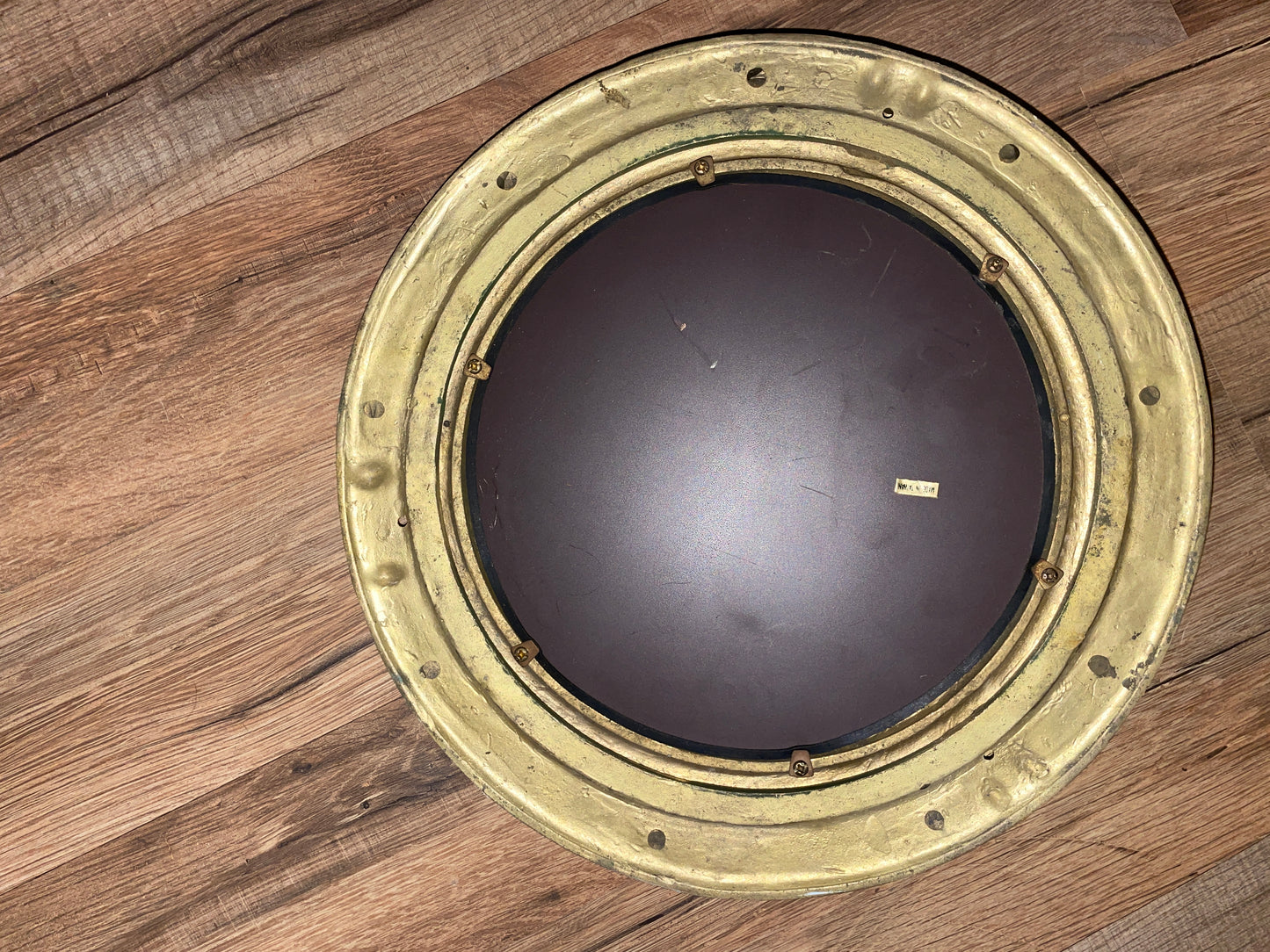 11 3/8” Brass Porthole Mirror - Missing Pin That Allows It To Open