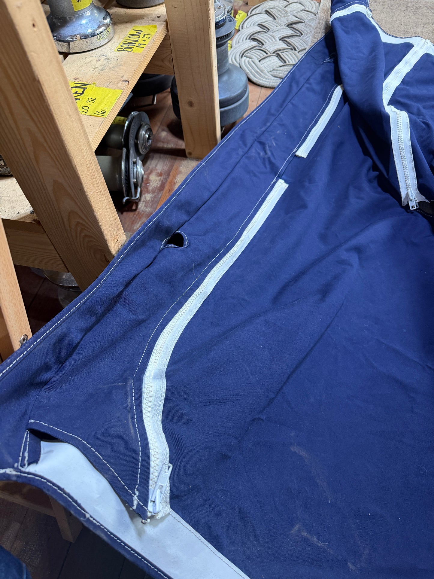 2 Bow Bimini Cover Navy Canvas - 7' Wide x 70" Long