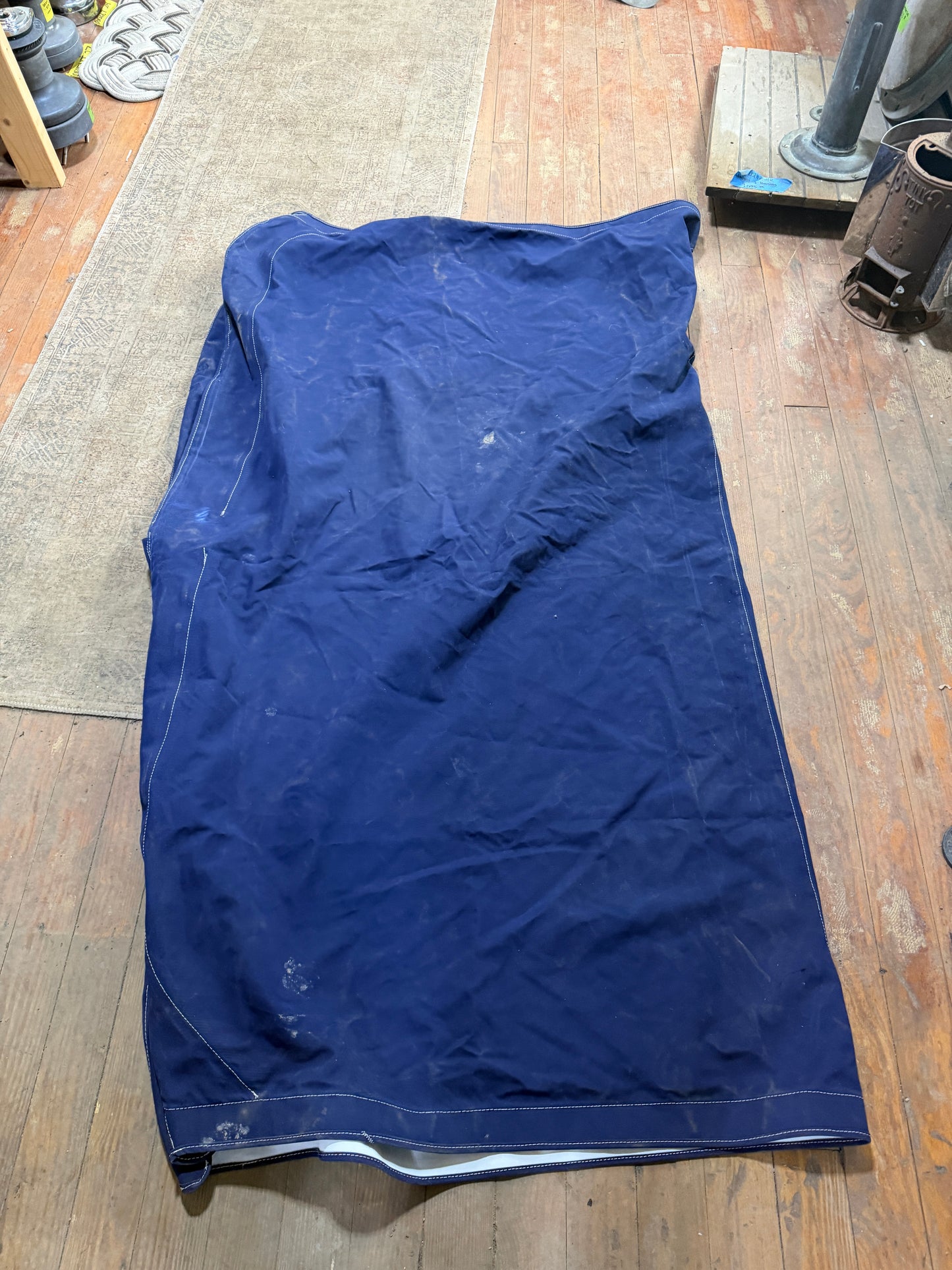 2 Bow Bimini Cover Navy Canvas - 7' Wide x 70" Long