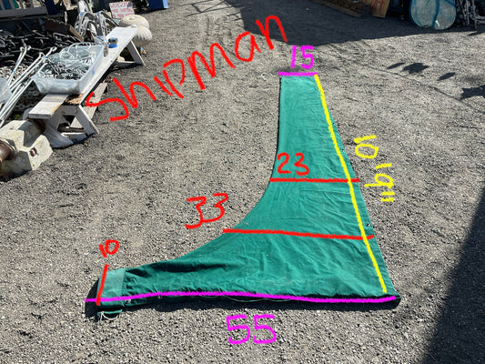 Shipman 28 Green Canvas Mainsail Cover 10’9” Long