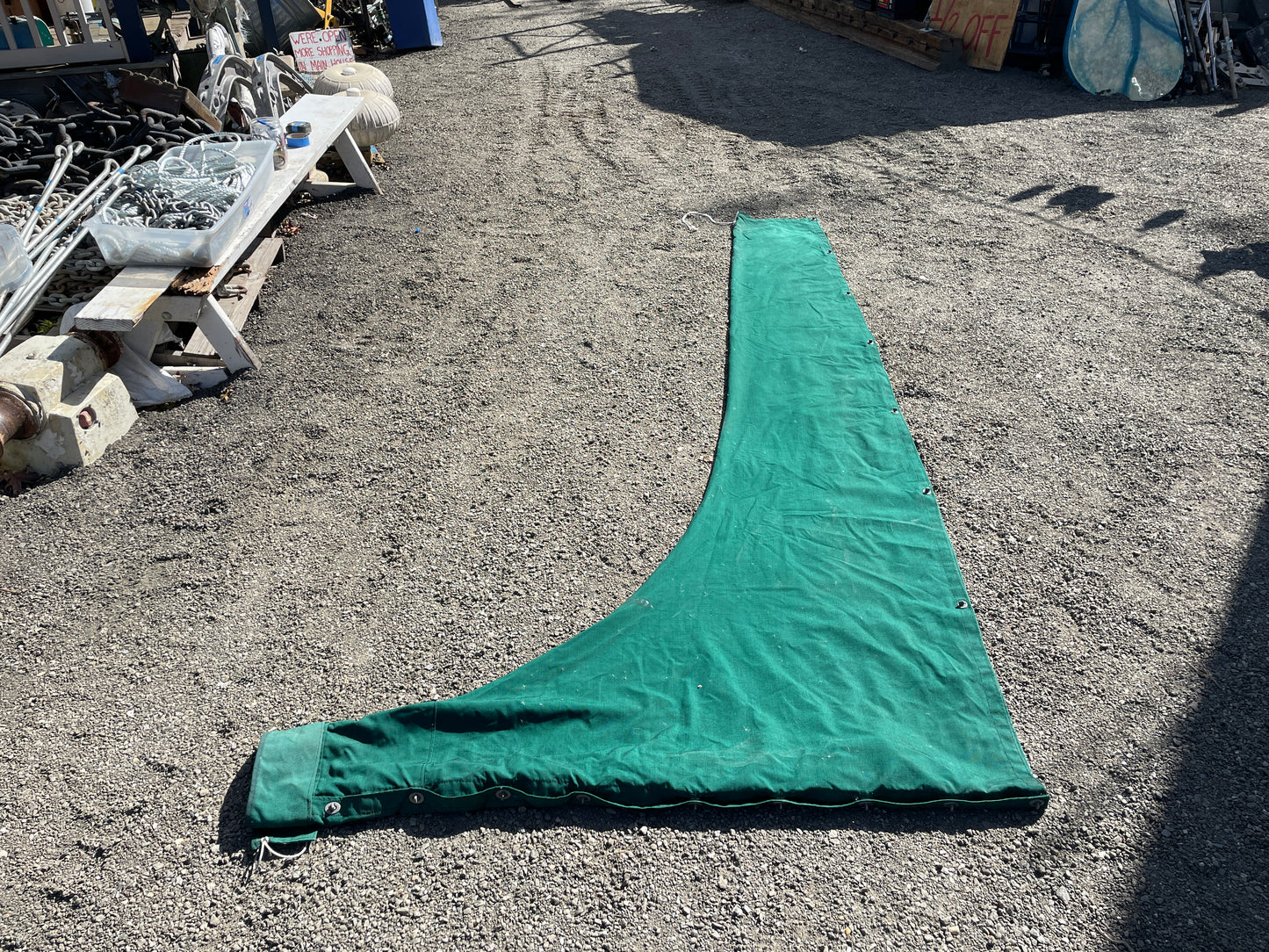 Shipman 28 Green Canvas Mainsail Cover 10’9” Long