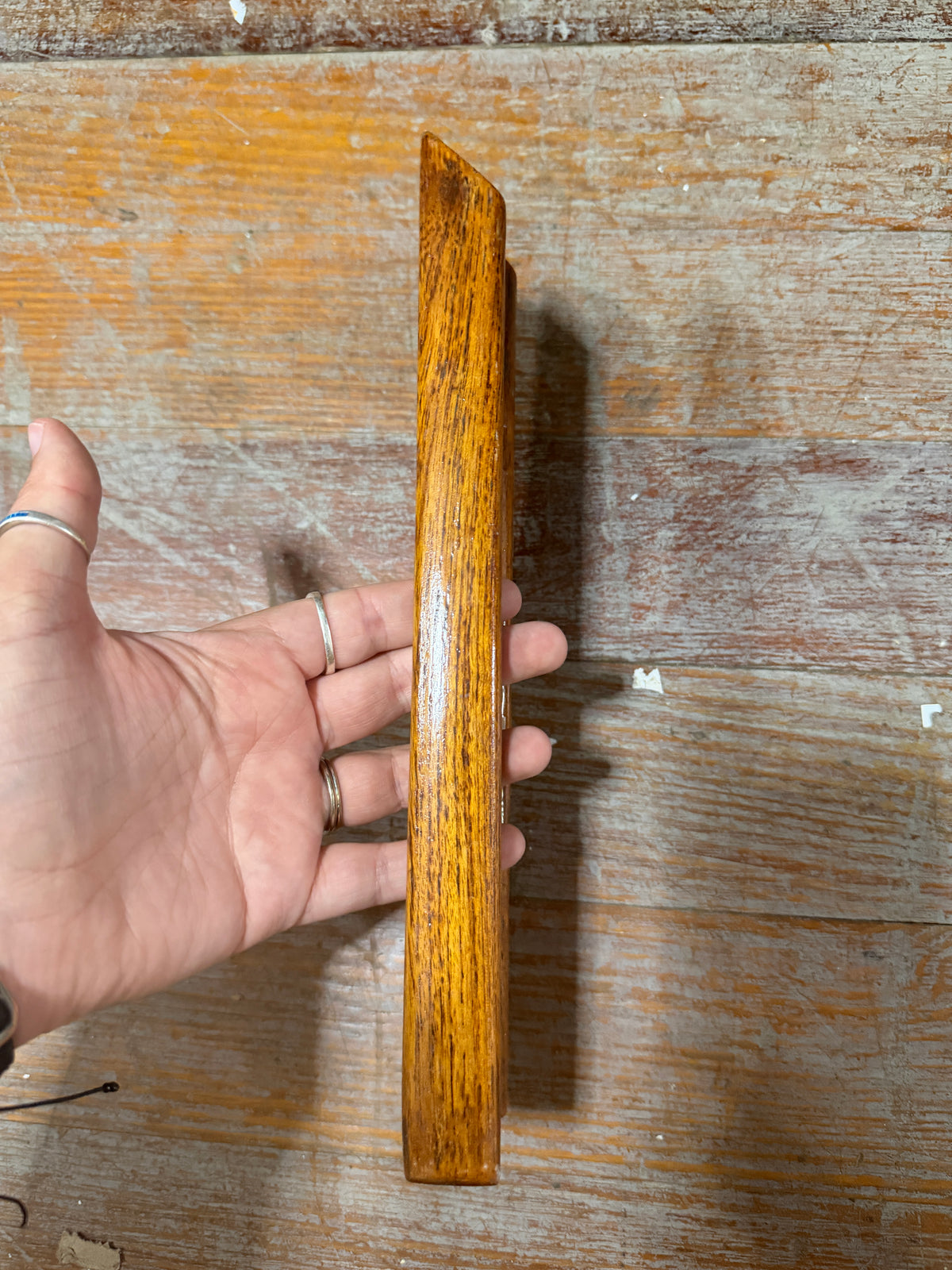 11" Teak Spindle - Angled End
