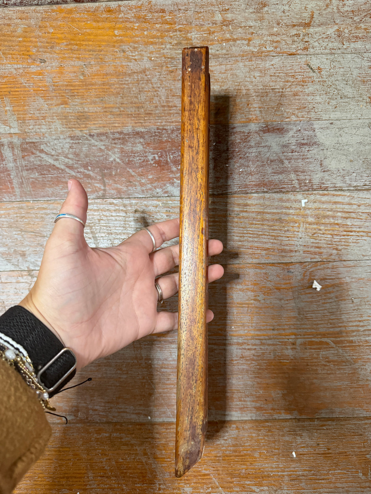 15" Teak Spindle - Angeled End