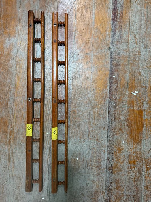 PAIR 30" Teak Spindles - Angeled Ends