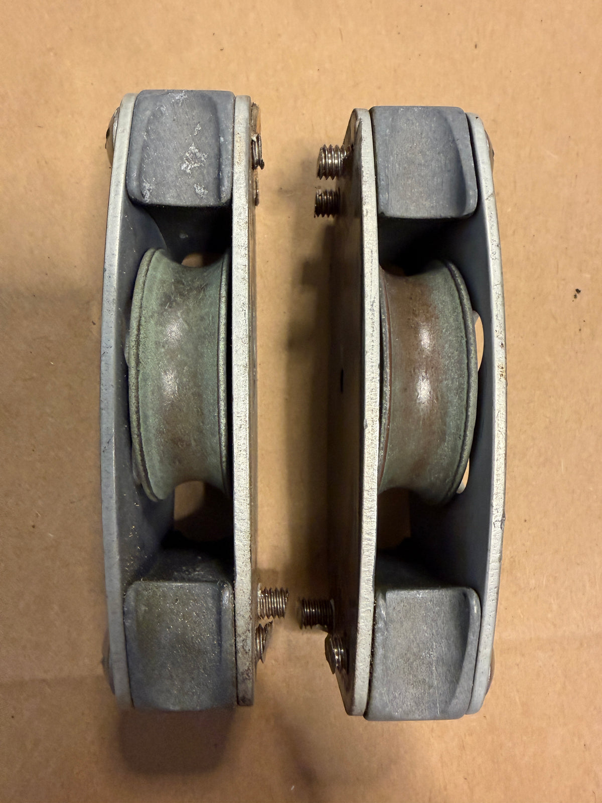 PAIR Schaefer Cheek Blocks - 2 1/4" Bronze Sheave - 1/2" Line