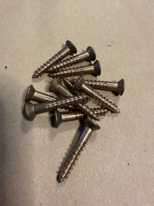LOT OF 10 Solid Bronze Oval Head Frearson Screws - 1 1/2" Length x 1/4" Diameter