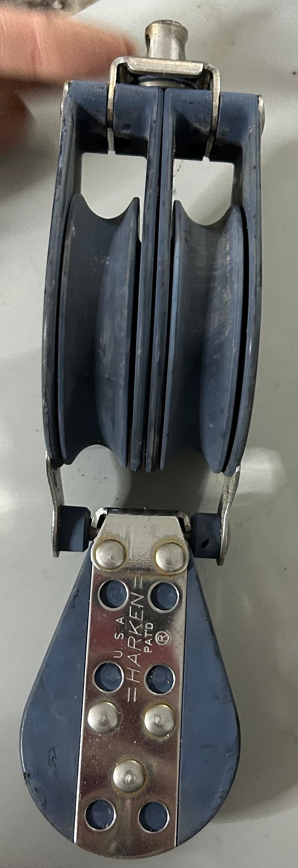 Large Double Harken Block connected to a single block - 1/2" line max