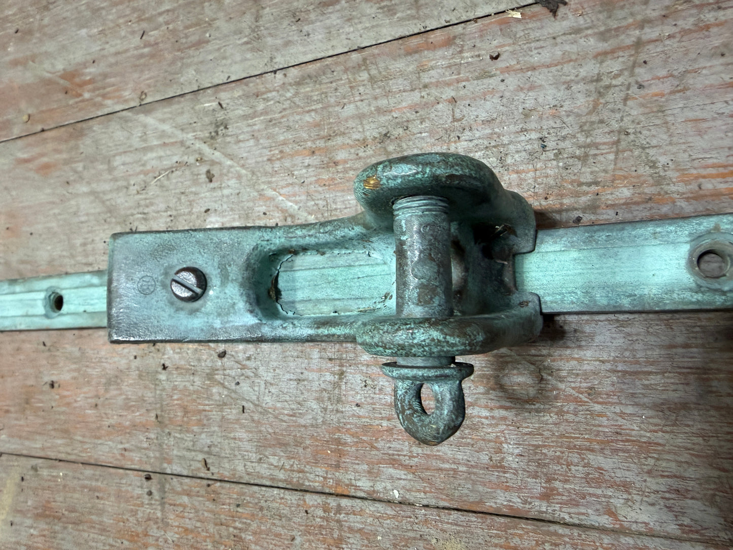 24" Long x 1" Width Solid Bronze T Track With Sheaved Car