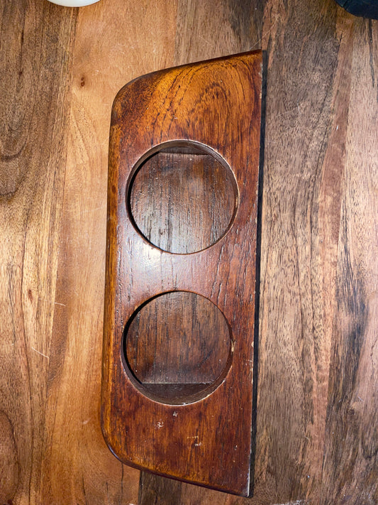 Teak Double Cup Holder