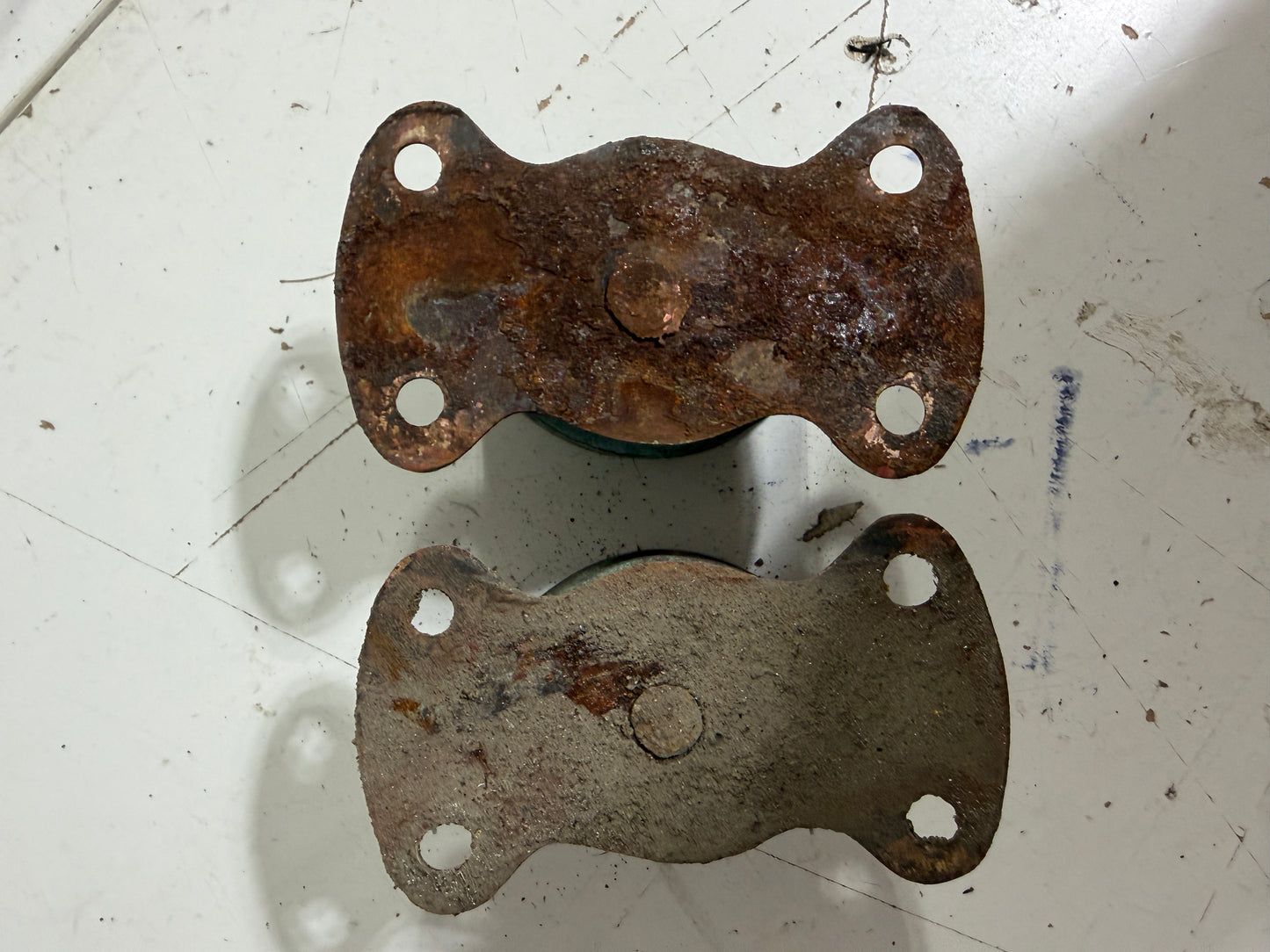 PAIR Vintage Bronze 1 5/8" Double Sheave Cheek Blocks - 1/4" Line