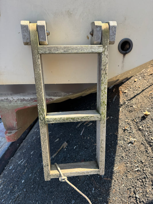 Small Teak Boarding Ladder 25 x 10 3/4" - Montgomery 23