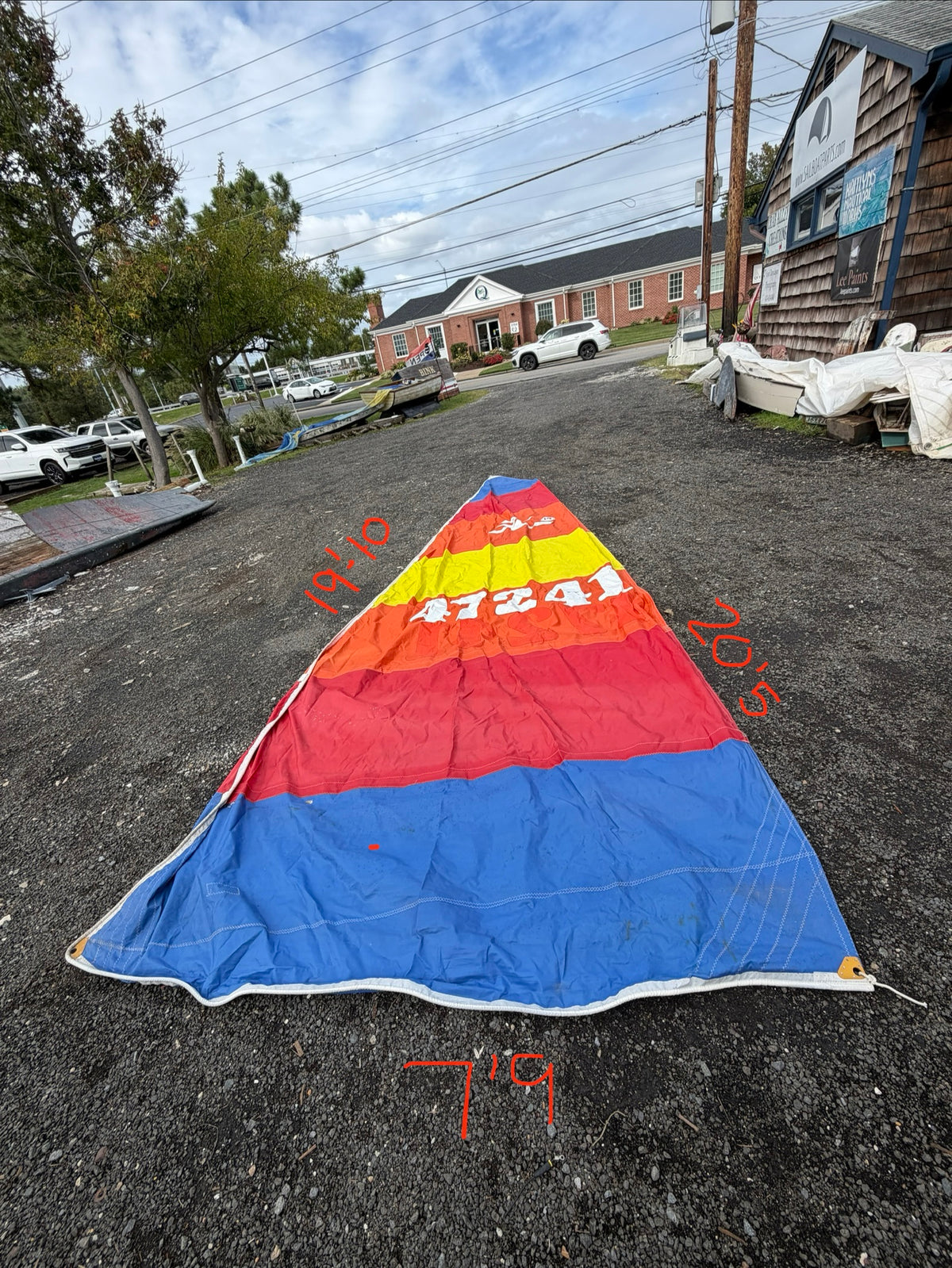 Hobiecat Headsail - 19'10" x 20'5" x 7'9" - 3/8" Braided Slide on Foot and 19'10" Side