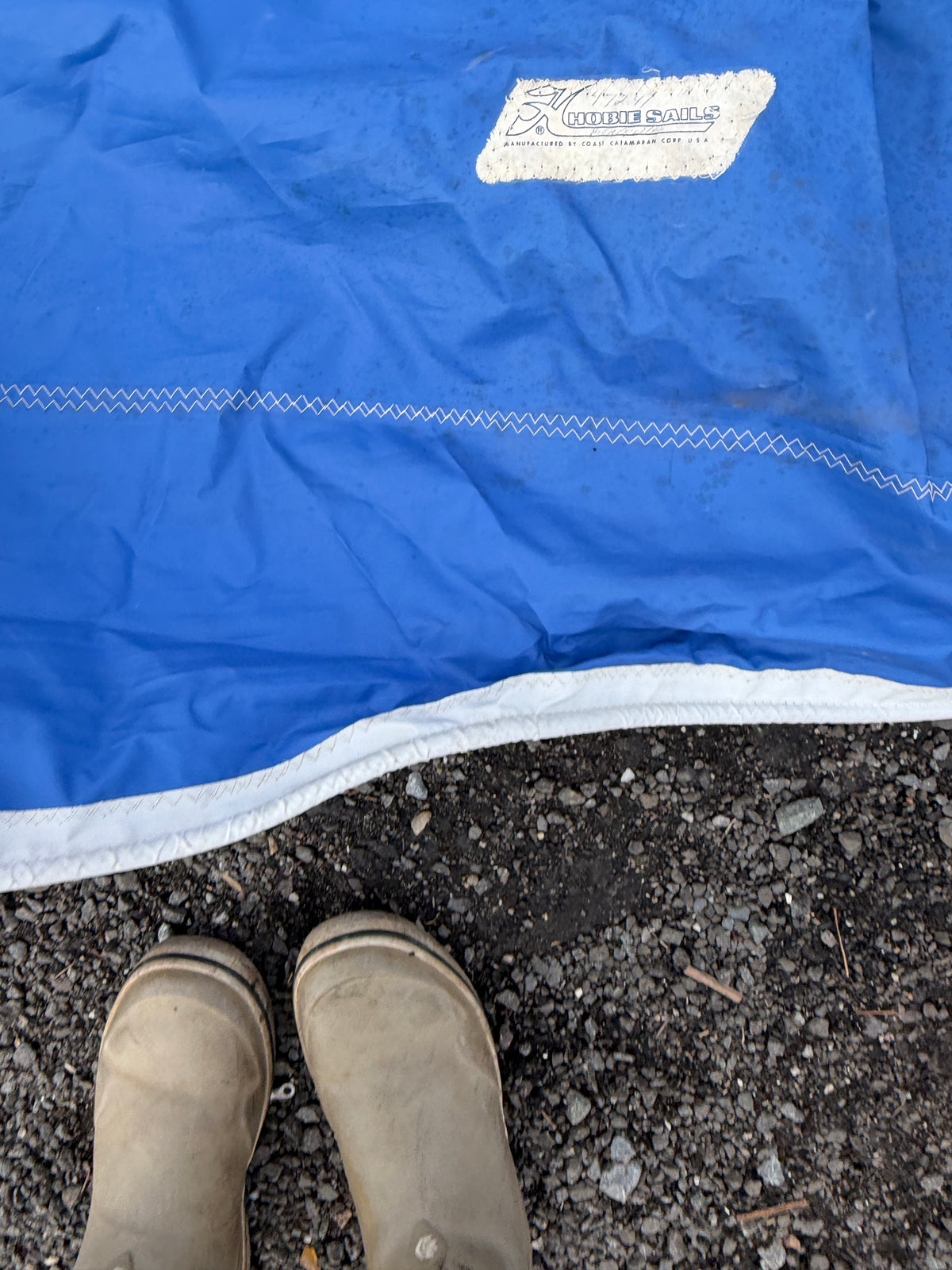 Hobiecat Headsail - 19'10" x 20'5" x 7'9" - 3/8" Braided Slide on Foot and 19'10" Side