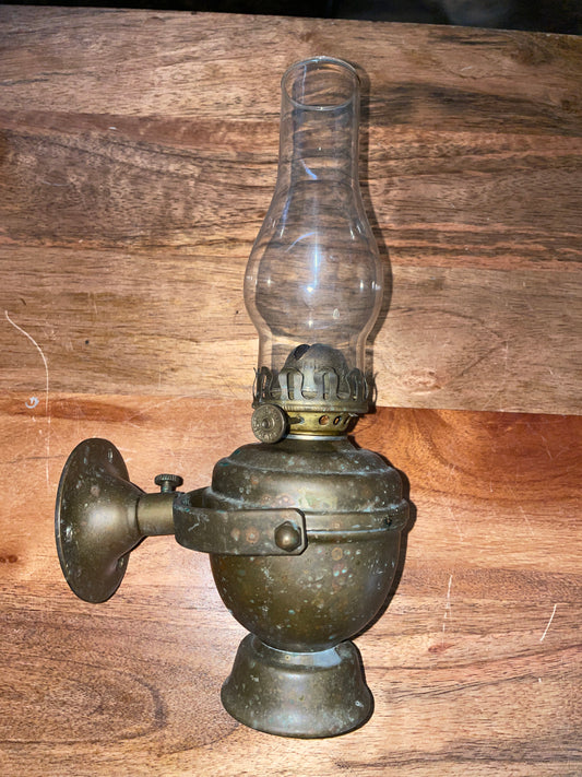 Vintage Brass Oil Lamp With Gimball