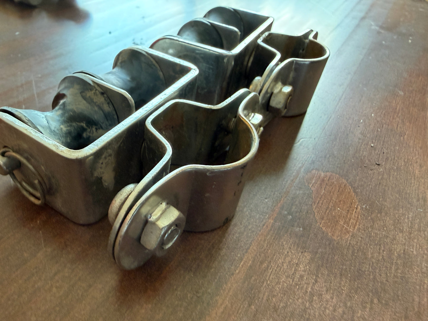 PAIR Hood Double Stanchion Blocks - Sheaves Worn