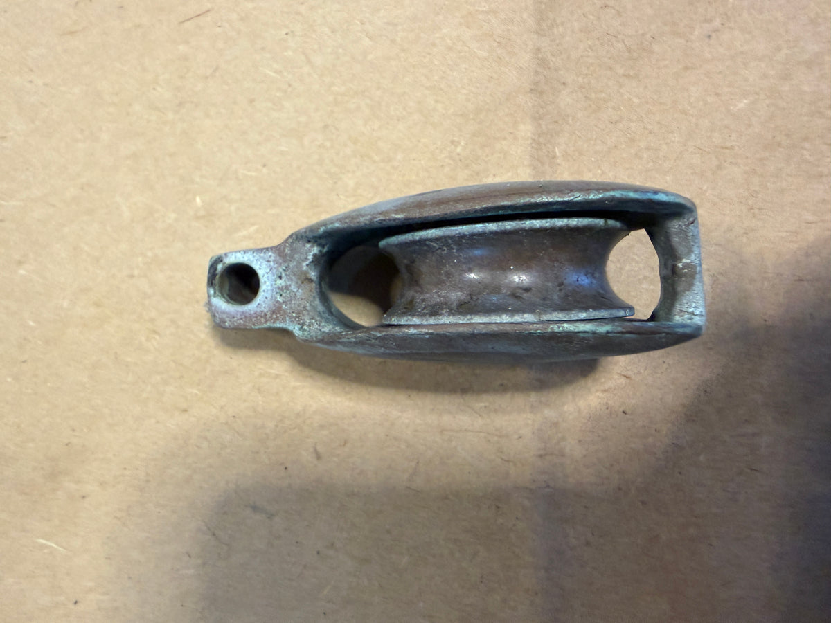 Vintage Bronze Fixed Block - 1 3/8" Sheave x 3/8" Line