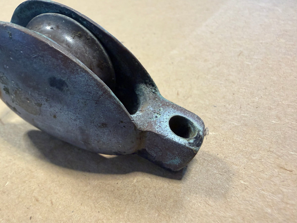 Vintage Bronze Fixed Block - 1 3/8" Sheave x 3/8" Line