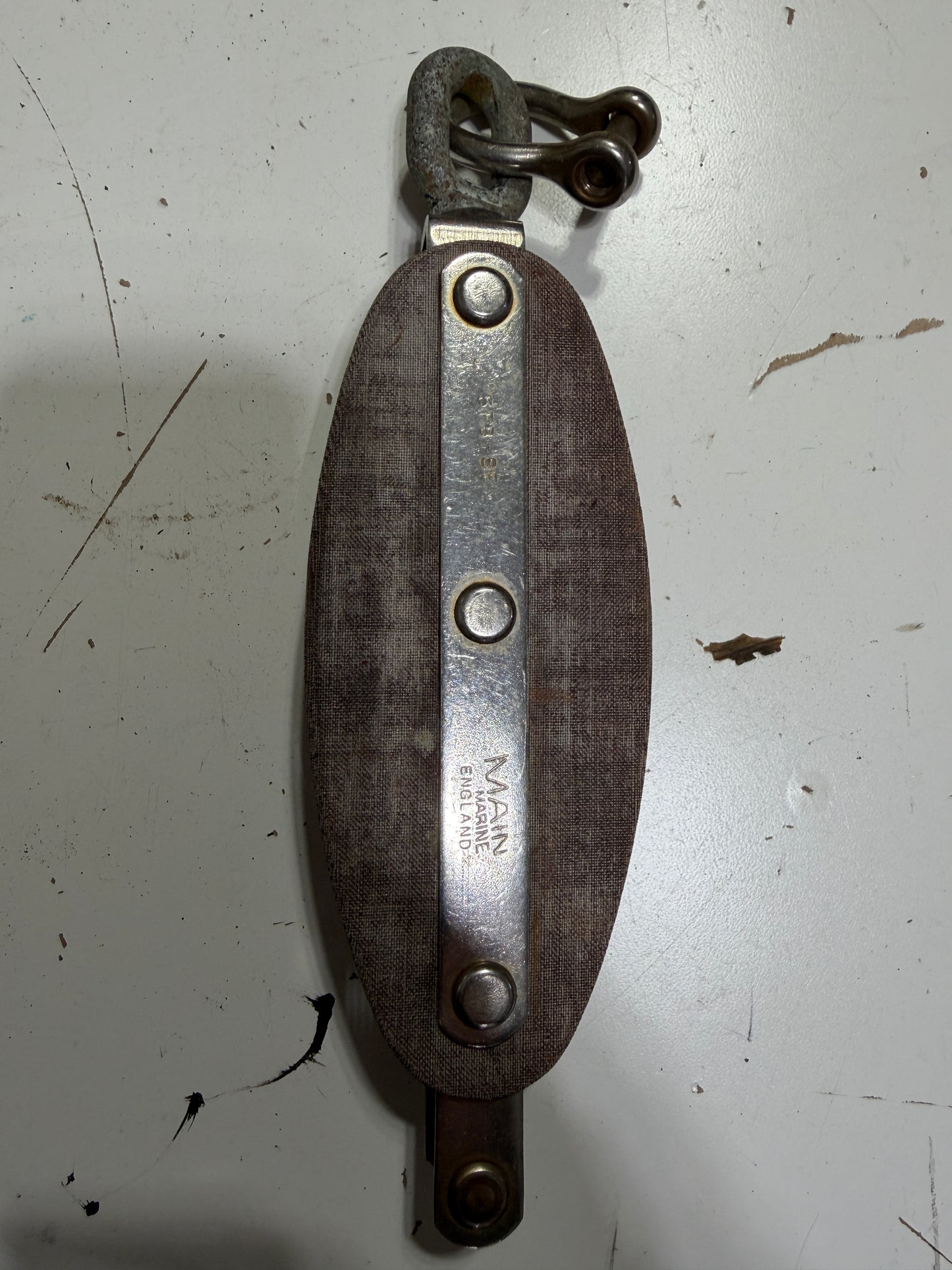MAIN Marine England Tufnol Swivel Fiddle Block - 3/8" Line