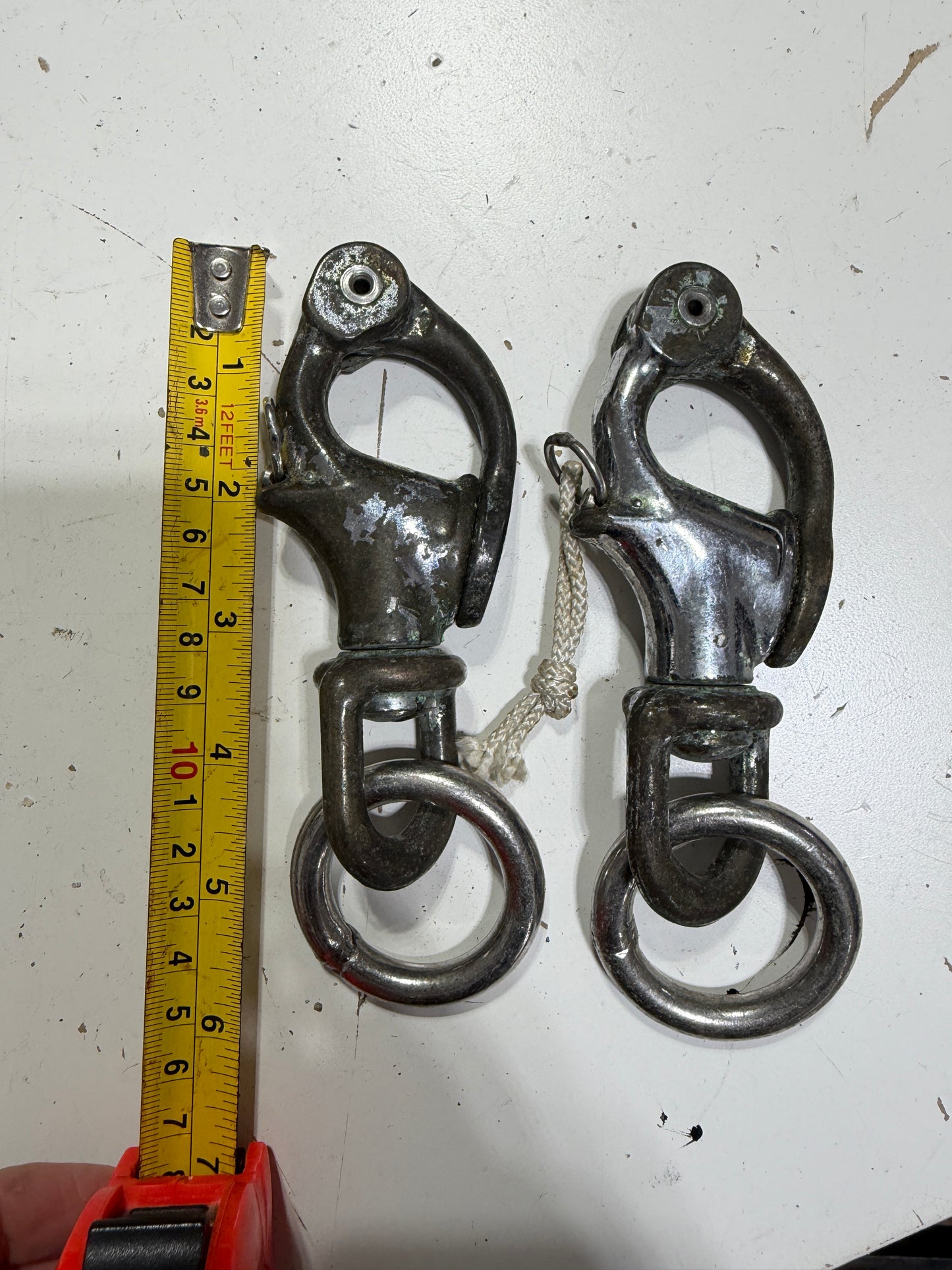 PAIR Large Chromed Bronze Swivel Bail Shackles With O Rings - 5/8" Bail