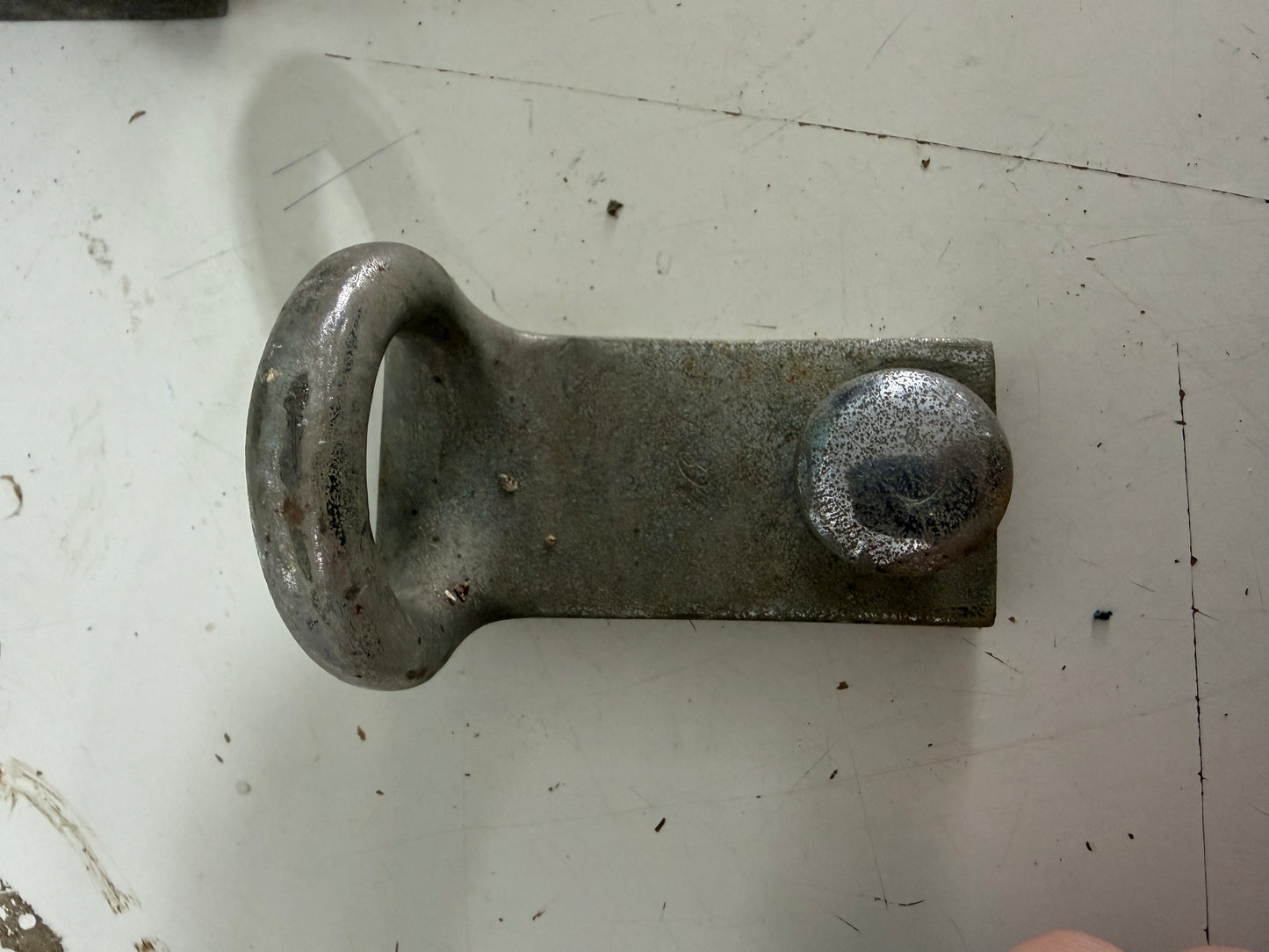 VINTAGE CHROMED BRONZE PULL TOP MAST CAR - 1 1/4" TRACK - 1 5/16" RING DIAMETER