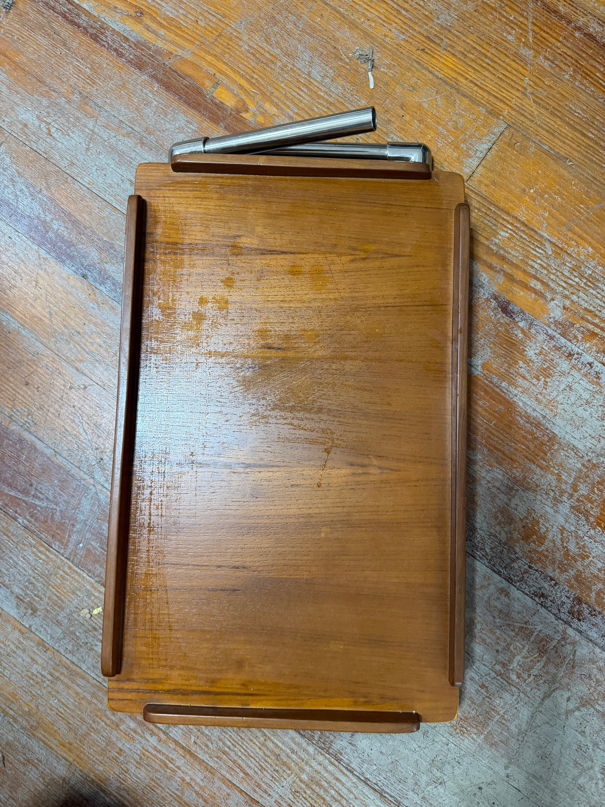 Teak Cockpit Table With Custom Stainless Mounting