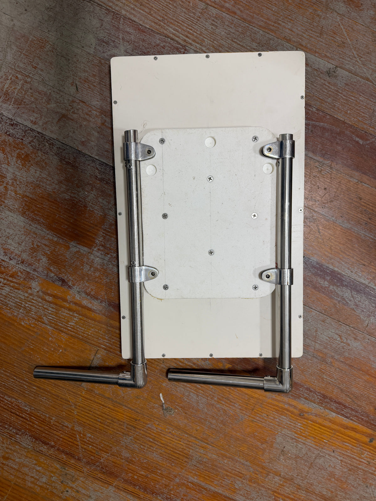 Teak Cockpit Table With Custom Stainless Mounting