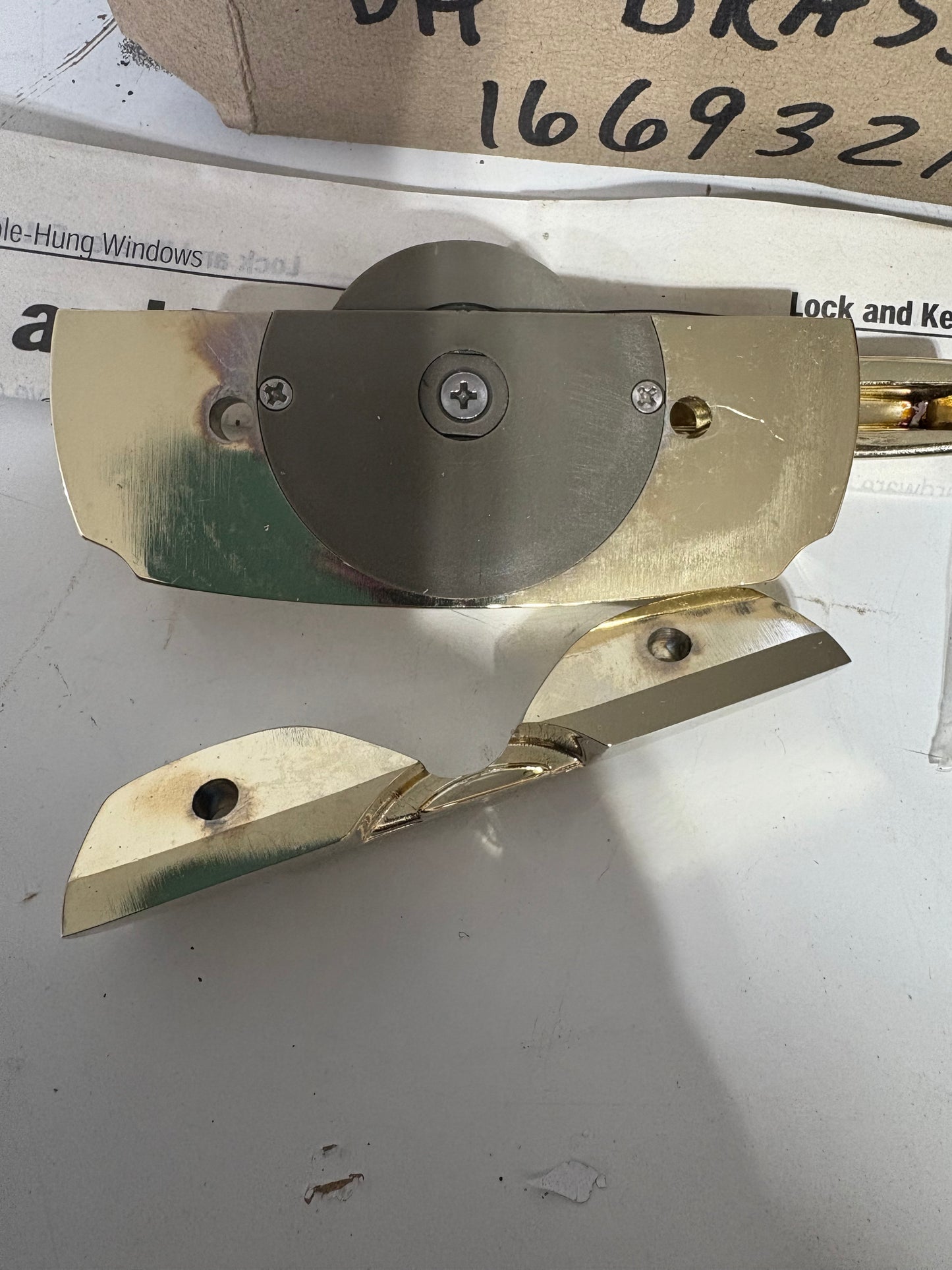 Andersen Flush Mount Estate Sash Lock with Keeper - 1669321 - Bright Brass