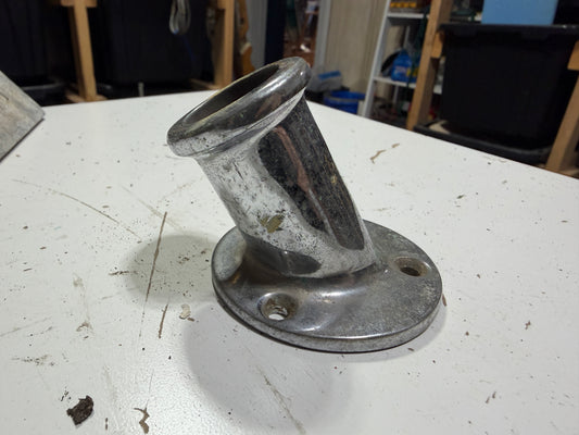 Chromed Bronze Angled Pole Holder - 7/8" Pole Diameter