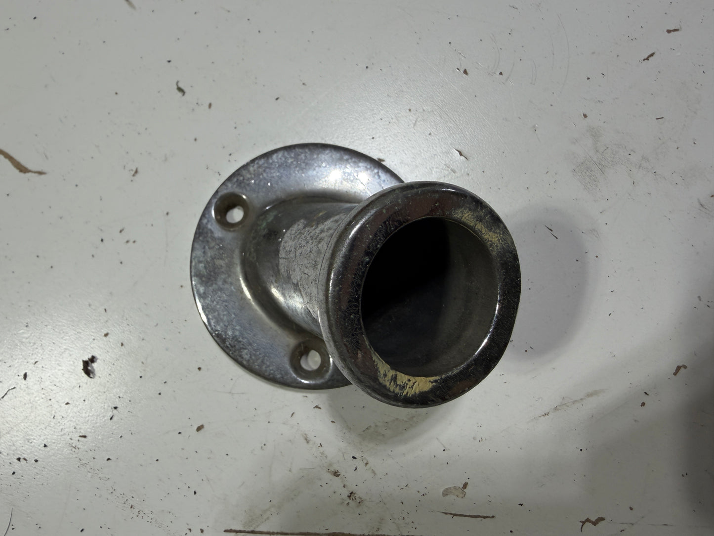 Chromed Bronze Angled Pole Holder - 7/8" Pole Diameter