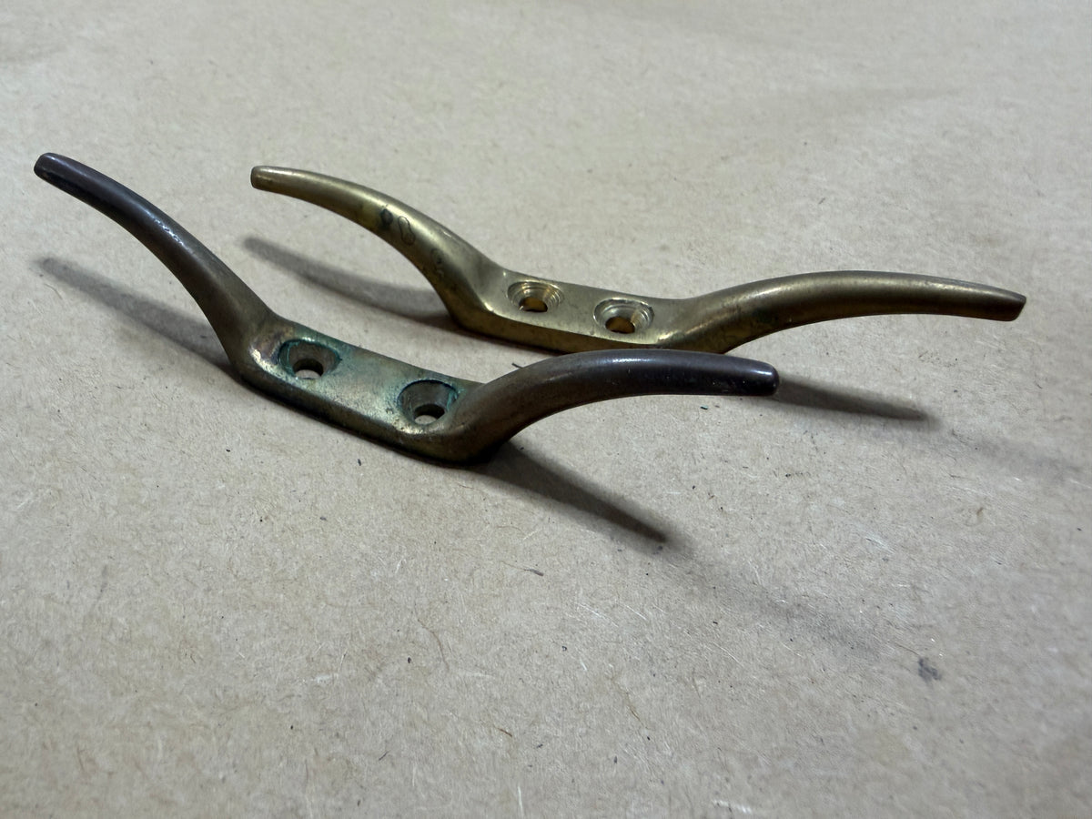 PAIR Bronze Flag Pole Cleat - 4 1/8" & 4" Lengths