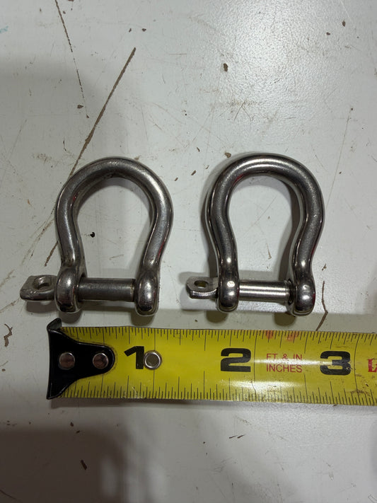 PAIR Stainless Steel 3/16" Bow Shackles