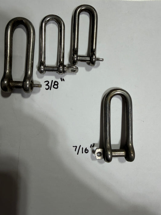 LOT OF 4 - 3 With a 3/8" Width - 1 With a 7/16" Width Elongated Shackles