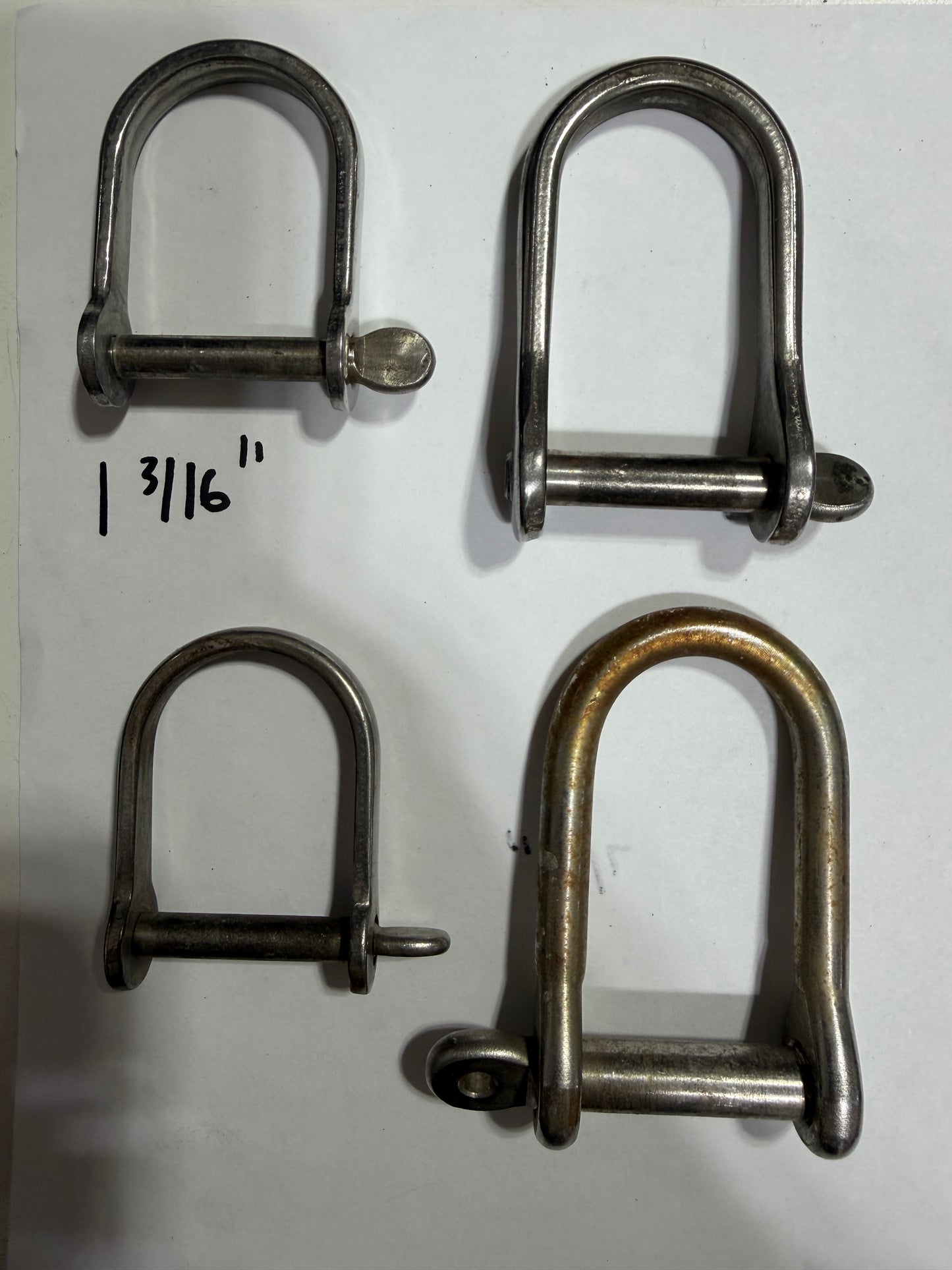 LOT OF 4 - 1 3/16" Width D Shackles