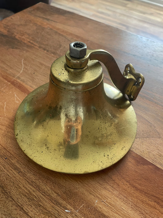 6” Brass Bell - Some Pitting - Missing Top Nut