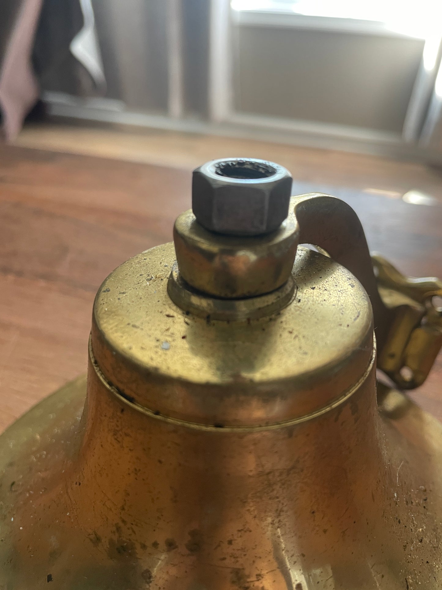 6” Brass Bell - Some Pitting - Missing Top Nut